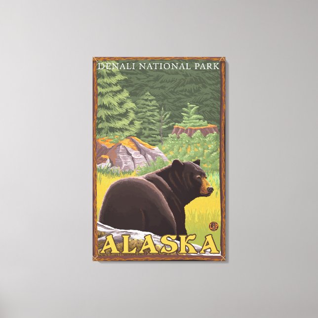 Toile Ours noir en forêt - Parc national de Denali, (Recto)
