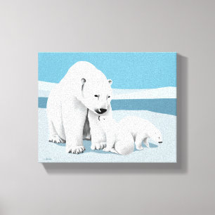Toile Ours polaire et petits
