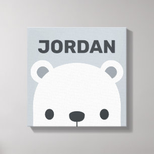 Toile Ourson Polaire Mignon avec Nom Personnalisé sur To