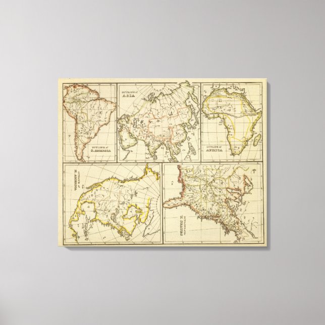 Toile Outline Asia, S America, etc (Recto)