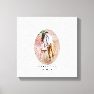 Toile Oval Photo Mariage Livre d'invité Alternative