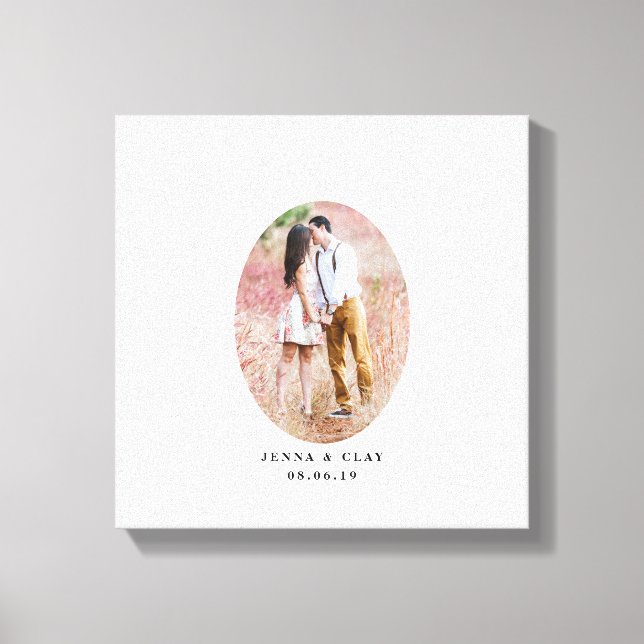 Toile Oval Photo Mariage Livre d'invité Alternative (Recto)