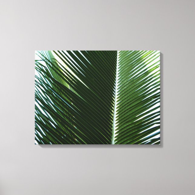 Toile Overlapping Palm Fronds Tropical Green Abstract (Recto)
