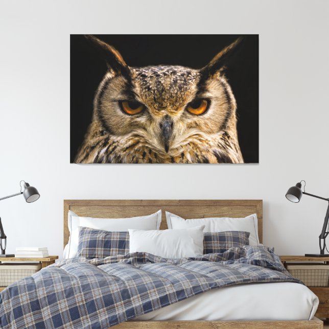 TOILE OWL, EAGLE OWL WRAPEE TOILETTES IMPRIMER (Insitu(Chambre))