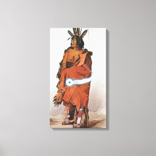 Toile Pachtuwa-Chta, Arikara Warrior Portrait par Bodmer (Recto)