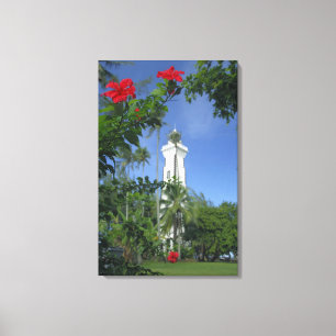 Toile Pacifique Sud, Polynésie française, Tahiti. Hibisc