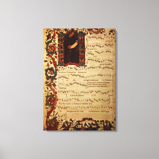 Toile Page de Notation musicale avec historien (Recto)