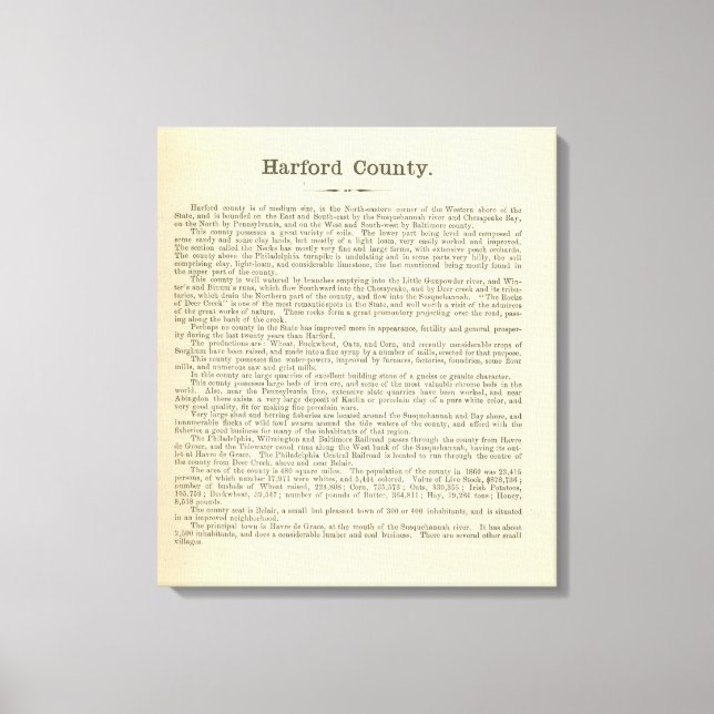 Toile Page de texte Comté de Harford (Recto)
