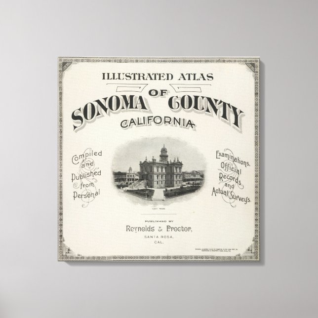 Toile Page de titre Atlas Sonoma County, Californie (Recto)