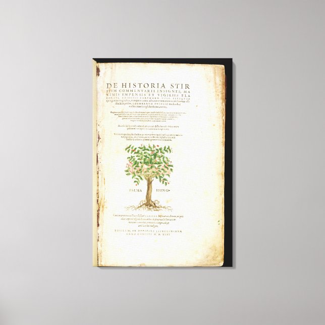 Toile Page de titre de 'De Historia Stirpium Commentarii (Recto)