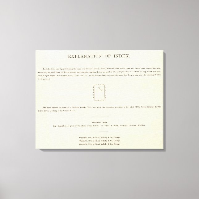 Toile Page de titre de l'Atlas indexé Verso (Recto)