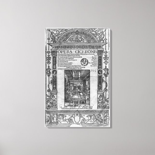 Toile Page de titre de 'Opera Ciceronis', publié 1520 (Recto)