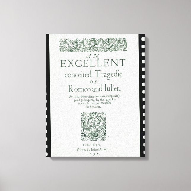 Toile Page de titre de "Romeo and Juliet" (Recto)