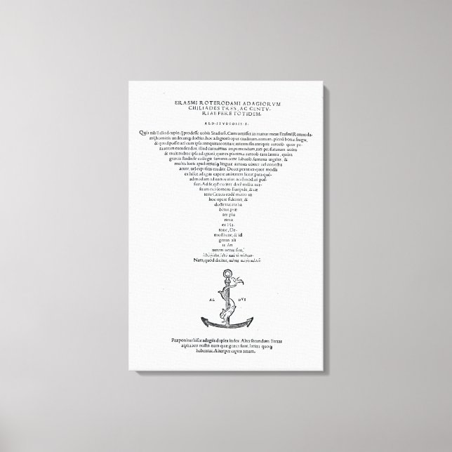 Toile Page de titre des Adages d'Erasmus (Recto)