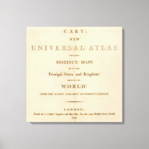 Toile Page titre de nouvel atlas universel