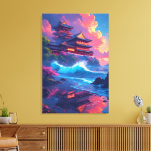 Toile Pagode Dreamwave au bord de la mer