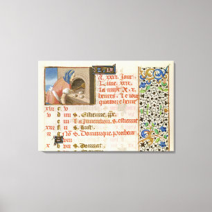 Toile Pain de cuisson, d'un livre des heures