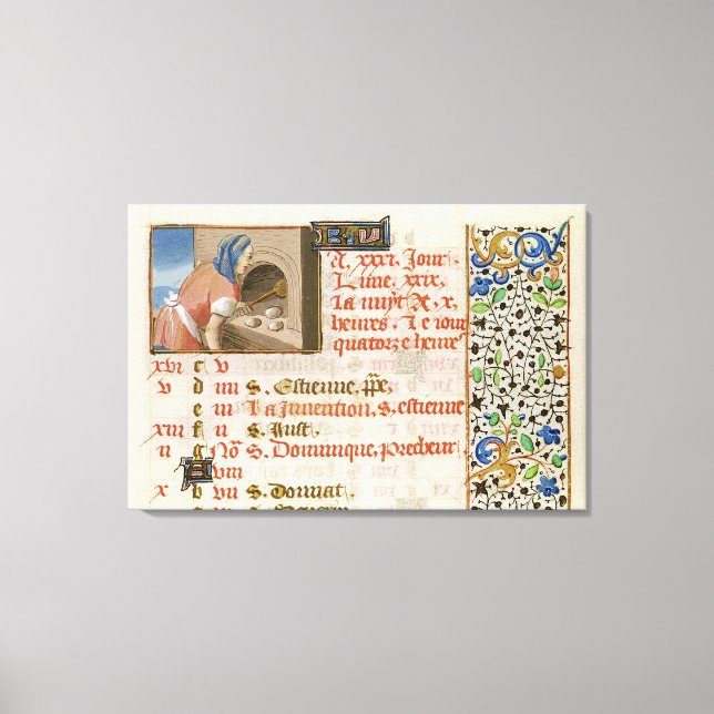 Toile Pain de cuisson, d'un livre d'heures (Recto)