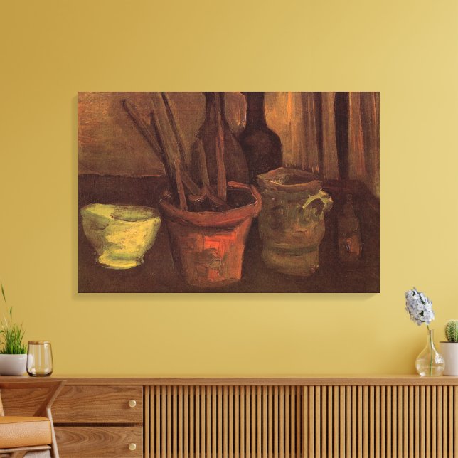 Toile Paintbrusks Still Life en Pot par Vincent van Gogh (Insitu(Salon))