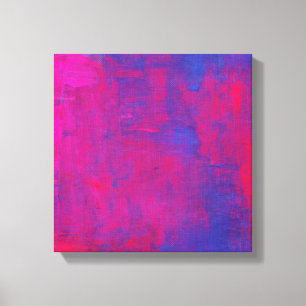 Toile Painting Magenta and Blue Abstract