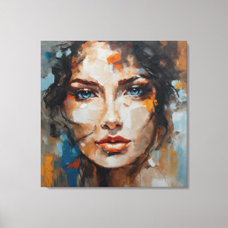 Toile Painting woman's face print on canvas