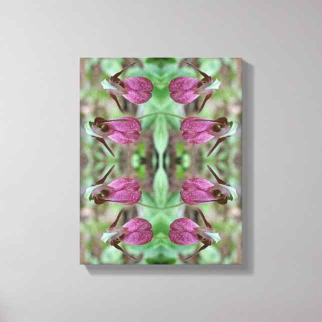 Toile Paire Abstraite Pink Lady Slipper Orchid (Recto)