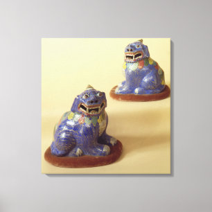 Toile Paire de chiens de cloisonne chinois, 18ème siècle