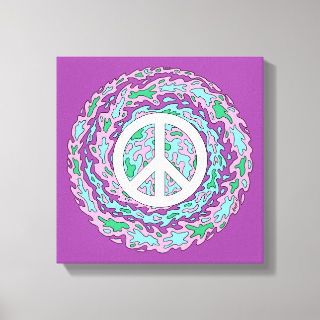 Toile Paix Psychedelique (Recto)