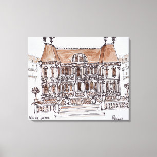 Toile Palais de Justice Courthouse Rennes, Bretagne