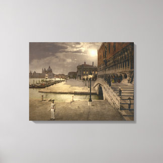 Toile Palais des Doges par Lune, Venise, Italie