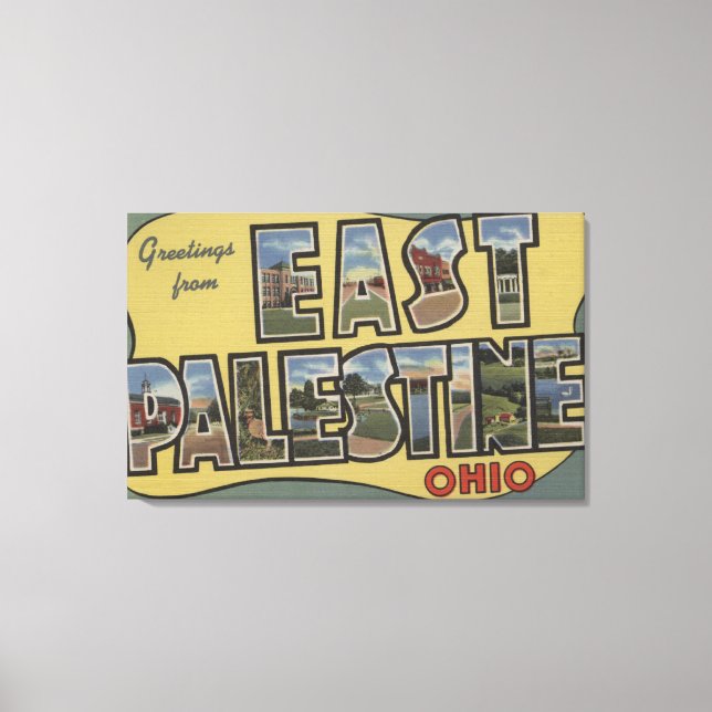 Toile Palestine de l'Est, Ohio - Scènes de grandes lettr (Recto)