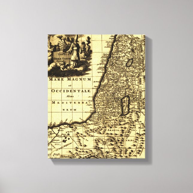 Toile PalestineCarte panoramiquePalestine (Recto)