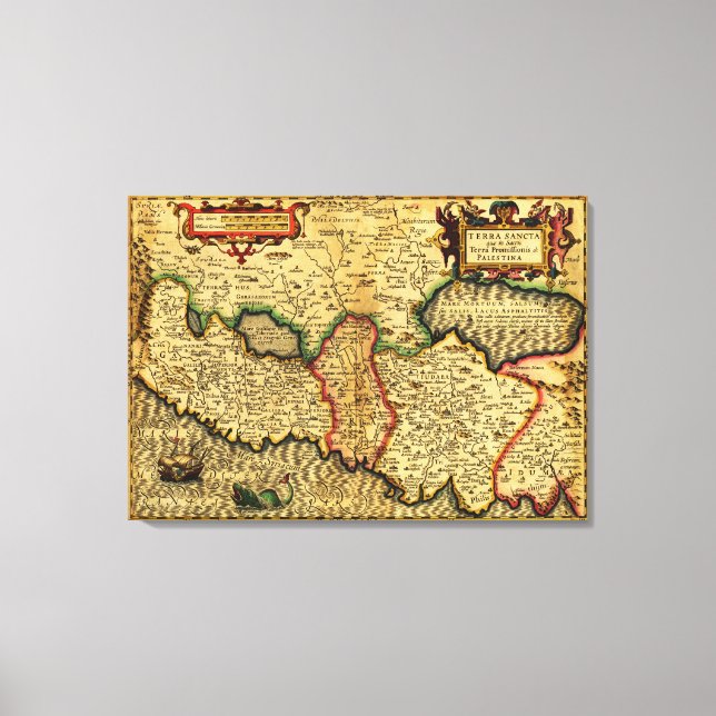 Toile PalestineCarte panoramiquePalestine 4 (Recto)