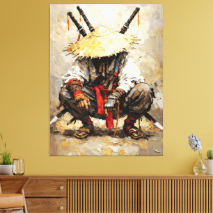 Toile Palette de samouraï au repos Couteau Orange Impast