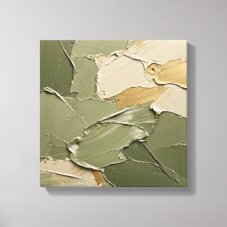 Toile Palette murale vert sauge neutre moderne et ocré a
