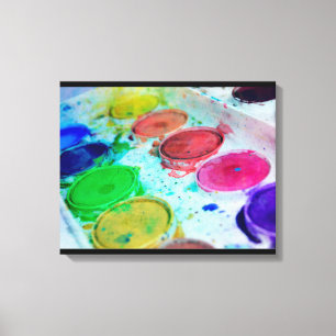 Toile Palette Peinture à aquarelle multicolore Artistes