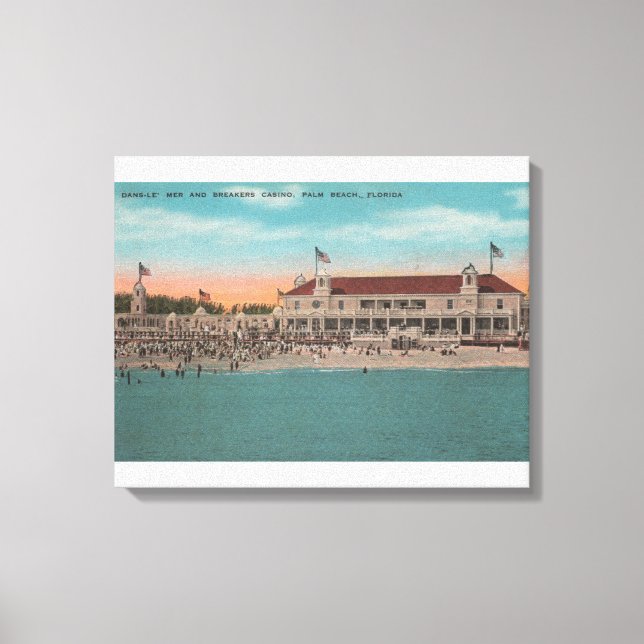 Toile Palm Beach, FL - Vue sur l'océan de la Casin des B (Recto)