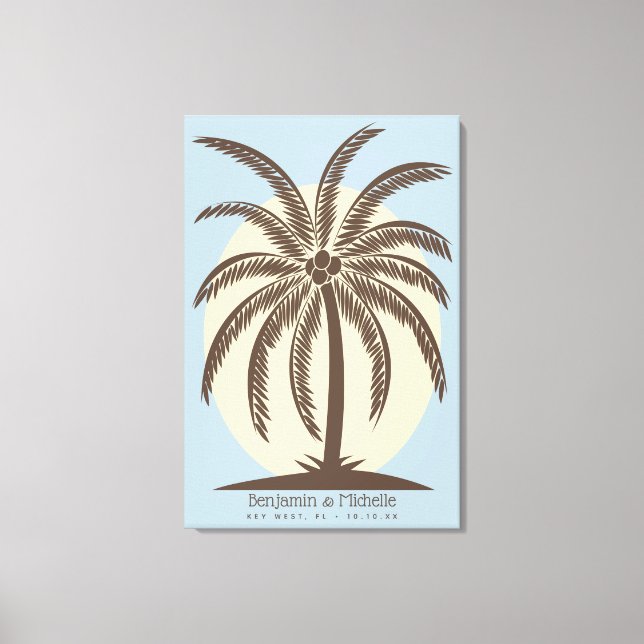 Toile Palm Tree Guest Book Canvas - 250 Espaces (Recto)