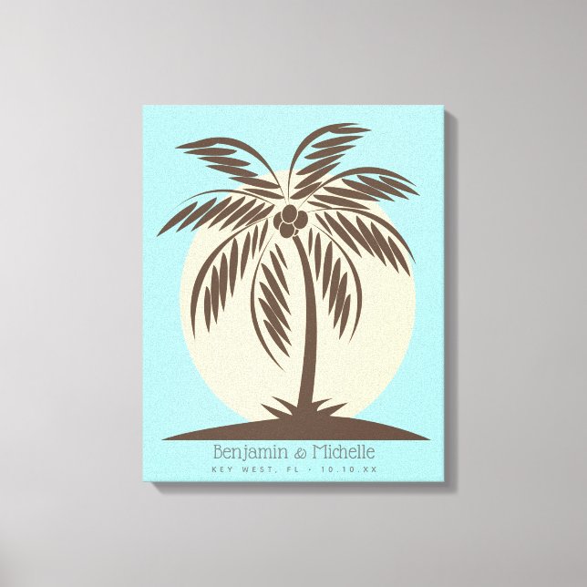 Toile Palm Tree Guest Book Canvas - 50 Espaces (Recto)