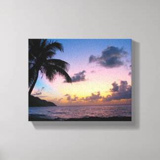 Toile Palmier au coucher du soleil