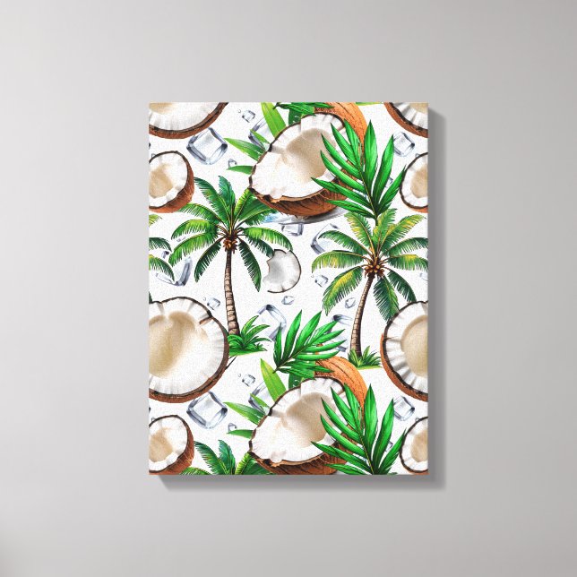 Toile Palmiers à noix de coco Design tropical  (Recto)