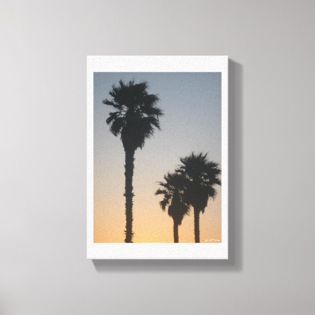 Toile Palmiers au coucher du soleil (Recto)