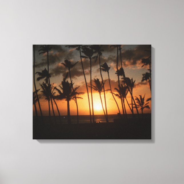 Toile Palmiers au coucher du soleil (Recto)