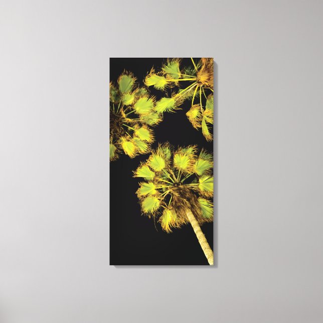 Toile Palmiers de nuit 16x32 pouces (Recto)