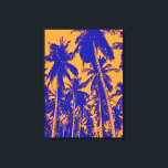 Toile Palmiers de style pop-art en bleu et orange<br><div class="desc">Style pop-art Palmiers image en bleu et orange</div>