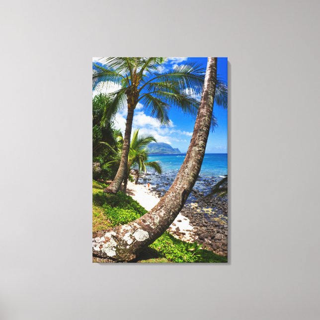 Toile Palmiers le long de la plage de Hideaways (Recto)