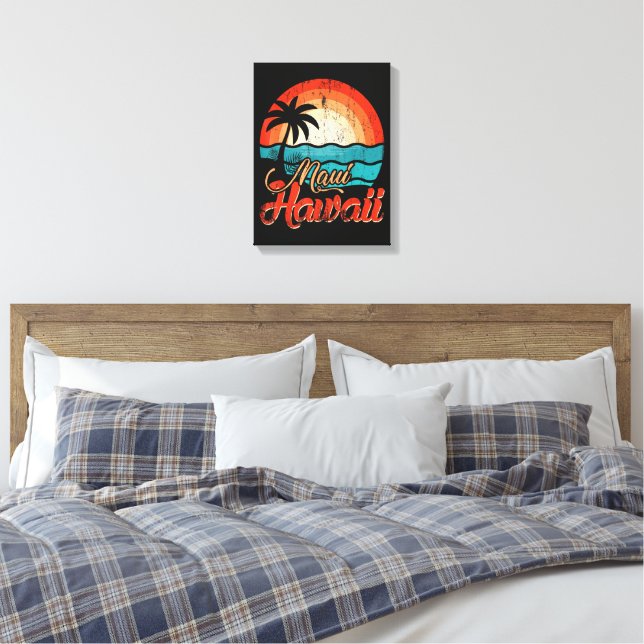 Toile Palmiers Plage Hawaïenne (Insitu(Chambre))