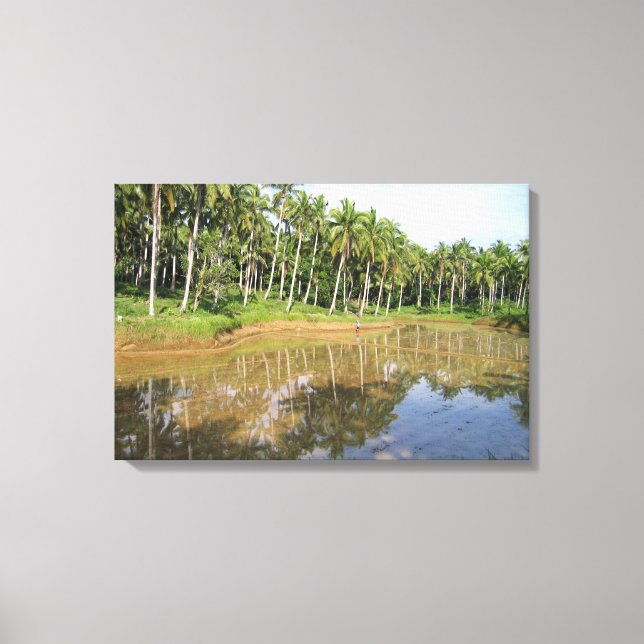 Toile Palmiers reflétés (Recto)