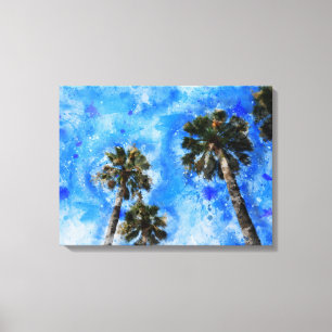 Toile palmiers sous un ciel bleu