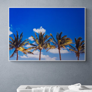 Toile Palmiers sur la plage des Caraïbes, Riviera Maya T